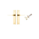 IVER Como Door Lever Handle On Chamfered Backplate | Passage Kit | 7 Finishes - Polished Brass