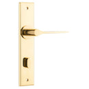 IVER Como Door Lever Handle On Chamfered Backplate | Privacy Lever Set Only | 7 Finishes - Polished Brass