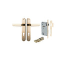 Iver Bronte Solid Brass Door Lever on Oval Backplate | Entrance Kit (Key/Thumb) | 7 Finishes - Polished Brass