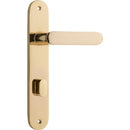 Iver Bronte Solid Brass Door Lever on Oval Backplate | Privacy Lever Set Only | 7 Finishes - Polished Brass