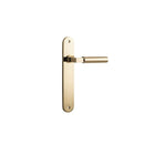 Iver Berlin Solid Brass Door Lever on Oval Backplate | Passage Lever Set Only | 7 Finishes - Polished Brass