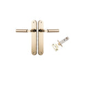 Iver Berlin Solid Brass Door Lever on Oval Backplate | Passage Kit | 7 Finishes - Polished Brass