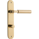 Iver Berlin Solid Brass Door Lever on Oval Backplate | Privacy Lever Set Only | 7 Finishes - Polished Brass