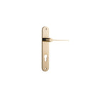 IVER Como Door Lever Handle On Oval Backplate | Entrance Lever Set Only | 7 Finishes - Polished Brass