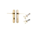 IVER Como Door Lever Handle On Oval Backplate | Separate Privacy Kit | 7 Finishes - Polished Brass