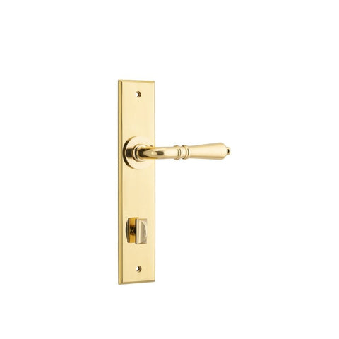 Iver Sarlat Door Lever Handle On Chamfered Backplate - primehardware