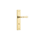 IVER Sarlat Door Lever Handle On Chamfered Backplate | Passage Lever Set Only | 10 Finishes - Polished Brass