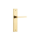 Iver Baltimore Door Lever Handle on Chamfered Backplate | Passage Lever Set Only | 7 Finishes - Polished Brass