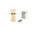 Iver Baltimore Door Lever Handle on Chamfered Backplate | Entrance Kit (Key/Key) | 7 Finishes - Polished Brass