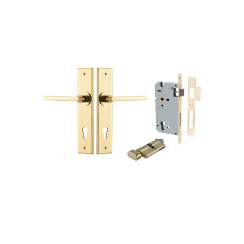 Iver Baltimore Door Lever Handle On Chamfered Backplate - primehardware
