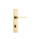Iver Baltimore Door Lever Handle on Chamfered Backplate | Privacy Lever Set Only | 7 Finishes - Polished Brass