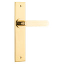 IVER Bronte Door Lever Handle On Chamfered Backplate | Passage Lever Set Only | 7 Finishes - Polished Brass