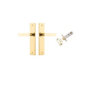 IVER Bronte Door Lever Handle On Chamfered Backplate | Passage Kit | 7 Finishes - Polished Brass