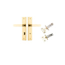 IVER Bronte Door Lever Handle On Chamfered Backplate | Separate Privacy Kit | 7 Finishes - Polished Brass