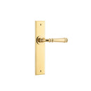 IVER Verona Door Lever Handle On Chamfered Backplate | Passage Lever Set Only | 9 Finishes - Polished Brass