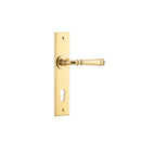 IVER Verona Door Lever Handle On Chamfered Backplate | Entrance Lever Set Only | 9 Finishes - Polished Brass