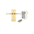 IVER Verona Door Lever Handle On Chamfered Backplate | Entrance Kit (Key/Key) | 9 Finishes - Polished Brass