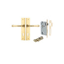 IVER Verona Door Lever Handle On Chamfered Backplate | Entrance Kit (Key/Thumb) | 9 Finishes - Polished Brass