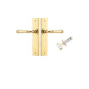 IVER Verona Door Lever Handle On Chamfered Backplate | Passage Kit | 9 Finishes - Polished Brass