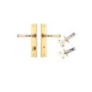 IVER Verona Door Lever Handle On Chamfered Backplate | Separate Privacy Kit | 9 Finishes - Polished Brass