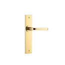 IVER Annecy Door Lever Handle On Chamfered Backplate | Passage Lever Set Only | 9 Finishes - Polished Brass