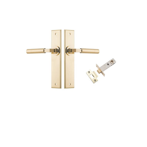 Iver Berlin Door Lever Handle On Chamfered Rectangular Backplate - primehardware