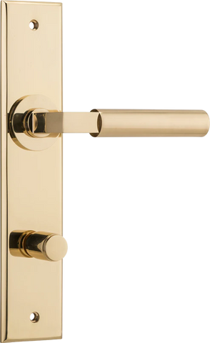 Iver Berlin Door Lever Handle On Chamfered Rectangular Backplate - primehardware