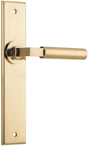 Iver Berlin Door Lever Handle On Chamfered Rectangular Backplate - primehardware