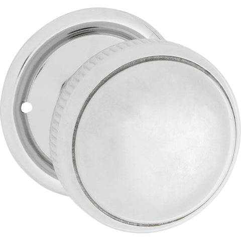 Tradco Large Milled Edged Mortice Door Knob on Round Rose - Customise ot your needs - primehardware