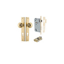 IVER Guildford Door Knob On Rectangular Backplate | Entrance Kit (Key/Key) | 9 Finishes - Polished Brass