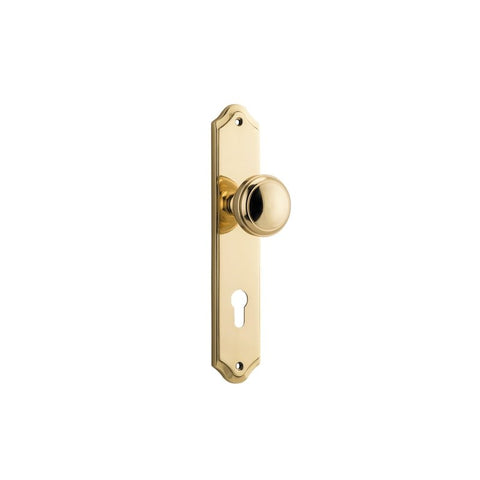 IVER Paddington Door Knob On Shouldered Backplate | Entrance Lever Set Only | 9 Finishes - Polished Brass