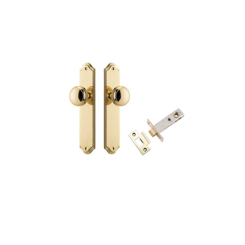 IVER Paddington Door Knob On Shouldered Backplate | Passage Kit | 9 Finishes - Polished Brass