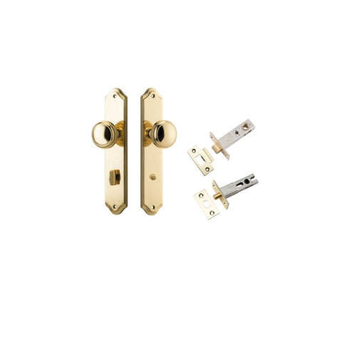 IVER Paddington Door Knob On Shouldered Backplate | Separate Privacy Kit | 9 Finishes - Polished Brass