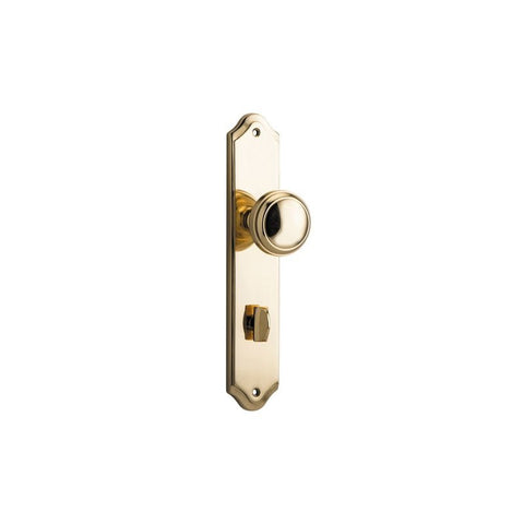 IVER Paddington Door Knob On Shouldered Backplate | Privacy Lever Set Only | 9 Finishes - Polished Brass