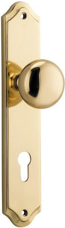 IVER Cambridge Door Knob On Shouldered Backplate | Entrance Lever Set Only | 9 Finishes - Polished Brass