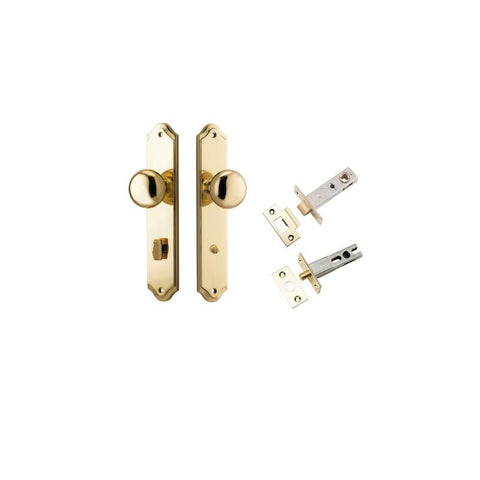 IVER Cambridge Door Knob On Shouldered Backplate | Separate Privacy Kit | 9 Finishes - Polished Brass