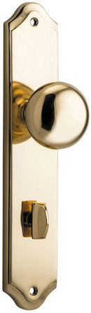 IVER Cambridge Door Knob On Shouldered Backplate | Privacy Lever Set Only | 9 Finishes - Polished Brass