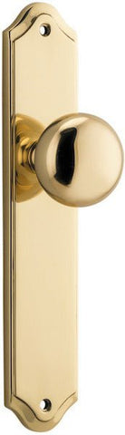 IVER Cambridge Door Knob On Shouldered Backplate | Passage Lever Set Only | 9 Finishes - Polished Brass