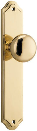 IVER Cambridge Door Knob On Shouldered Backplate | Passage Lever Set Only | 9 Finishes - Polished Brass