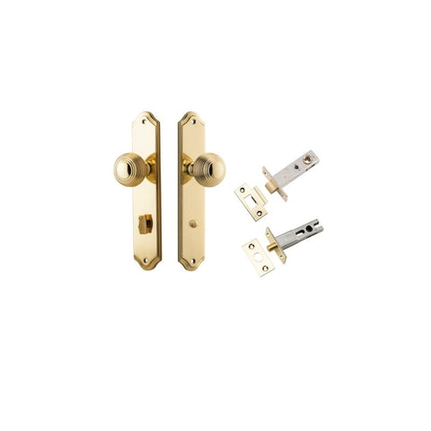 IVER Guildford Door Knob On Shouldered Backplate | Separate Privacy Kit | 8 Finishes - Polished Brass