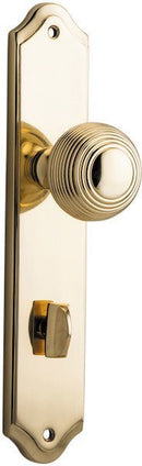 IVER Guildford Door Knob On Shouldered Backplate | Privacy Lever Set Only | 9 Finishes - Polished Brass