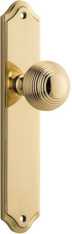 IVER Guildford Door Knob On Shouldered Backplate | Passage Lever Set Only | 9 Finishes - Polished Brass