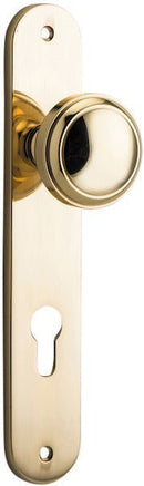 IVER Paddington Door Knob On Oval Backplate | Entrance Lever Set Only | 9 Finishes - Polished Brass