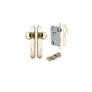 IVER Paddington Door Knob On Oval Backplate | Entrance Kit (Key/Thumb) | 9 Finishes - Polished Brass