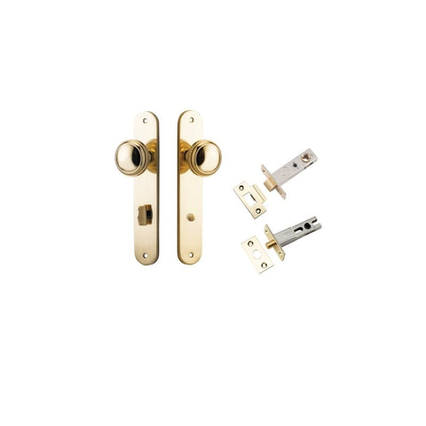 IVER Paddington Door Knob On Oval Backplate | Separate Privacy Kit | 9 Finishes - Polished Brass