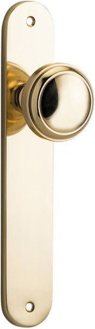 IVER Paddington Door Knob On Oval Backplate | Passage Lever Set Only | 9 Finishes - Polished Brass