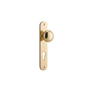 IVER Cambridge Door Knob On Oval Backplate | Entrance Lever Set Only | 9 Finishes - Polished Brass