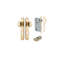 IVER Cambridge Door Knob On Oval Backplate | Entrance Kit (Key/Key) | 9 Finishes - Polished Brass