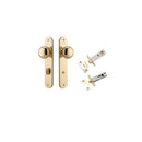 IVER Cambridge Door Knob On Oval Backplate | Separate Privacy Kit | 9 Finishes - Polished Brass