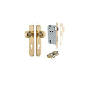 IVER Guildford Door Knob On Oval Backplate | Entrance Kit (Key/Key) | 9 Finishes - Polished Brass